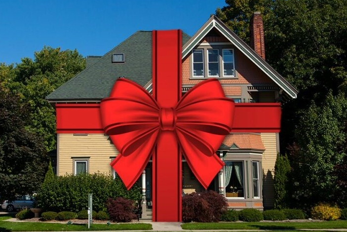 House wrapped in a bow