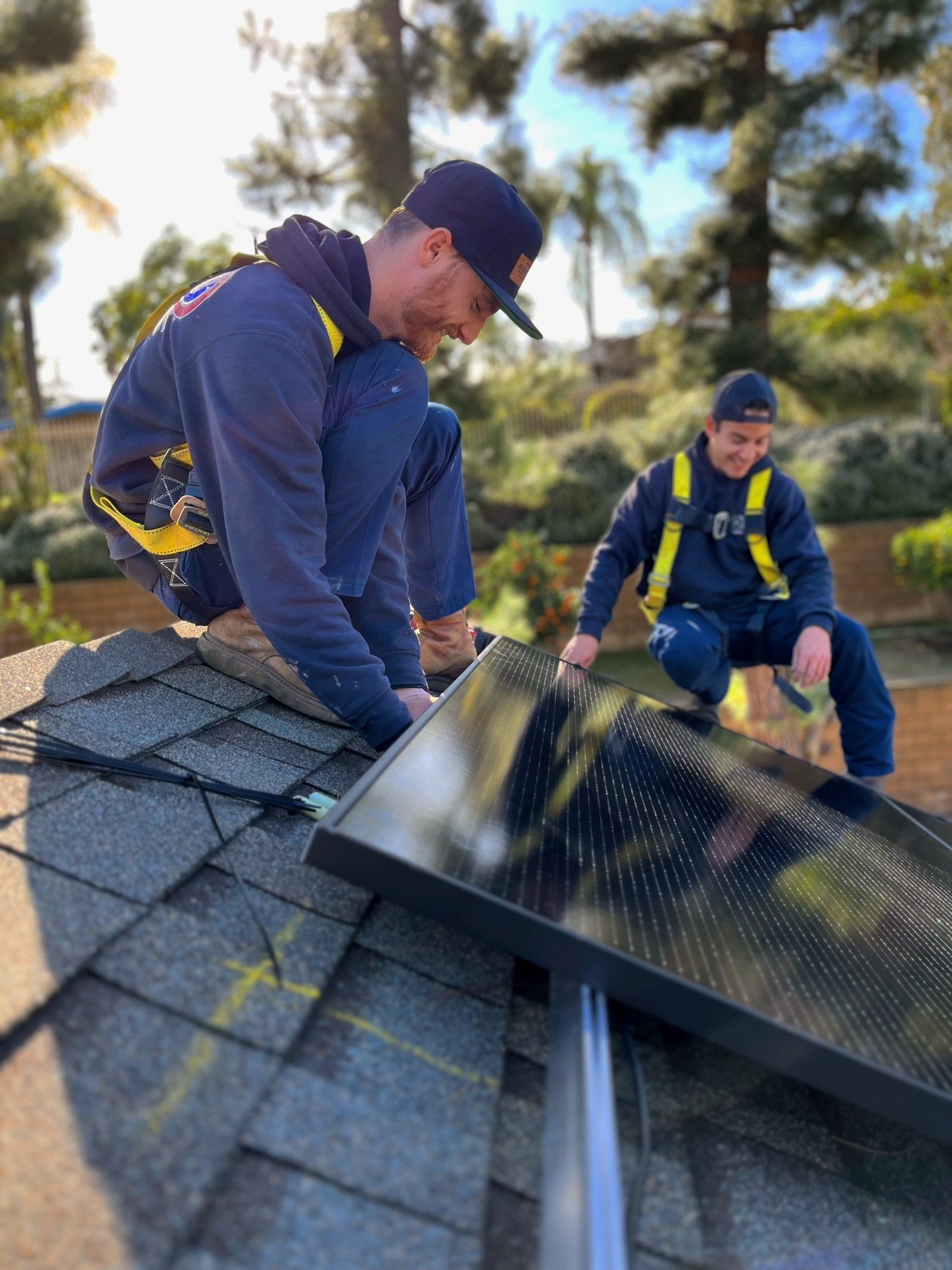 Solar panels being installed