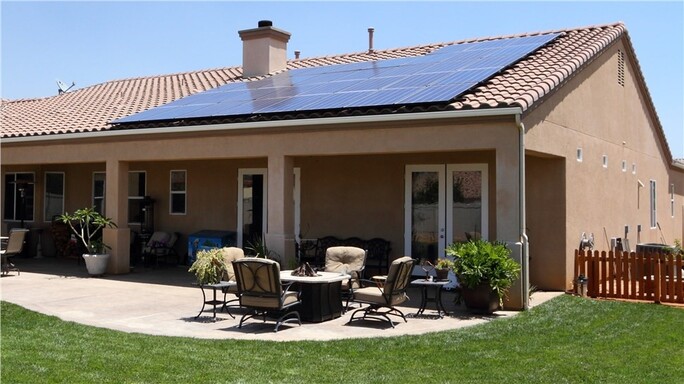 Solar panels installed on home