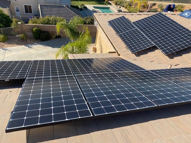 Solar panels on roofs