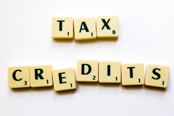 Scrabble letters spelling out Tax Credits